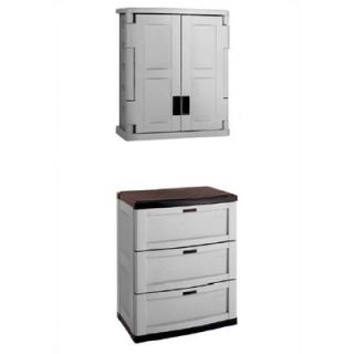 Suncast Garage Storage Base & Wall Cabinet Set