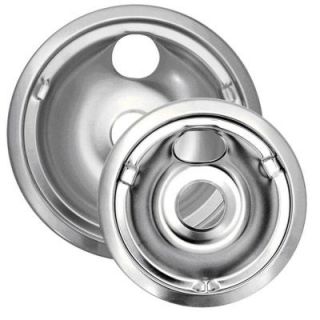 Range Kleen 6 in. Small and 8 in. Large Drip Bowl in Chrome (2 Pack) 179802XCD5