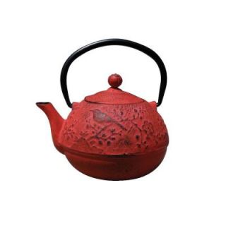 Old Dutch 24 oz. Cast Iron Suzume Teapot in Red 1028RD