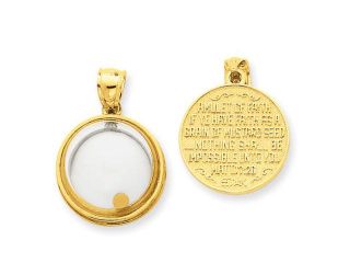 14K Yellow Gold  Mustard Seed Domed If Ye Have Faith Pendant