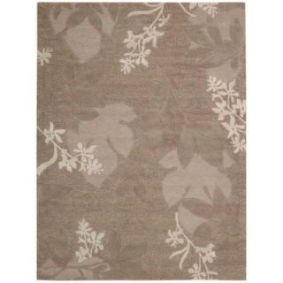 Nourison  Shadow Leaves Chocolate 5 ft. 6 in. x 7 ft. 5 in. Area Rug 007285
