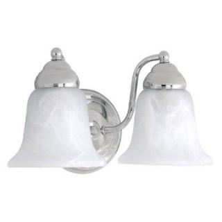 Filament Design 2 Light Chrome Vanity Light with Faux White Alabaster Glass CLI CPT203395119