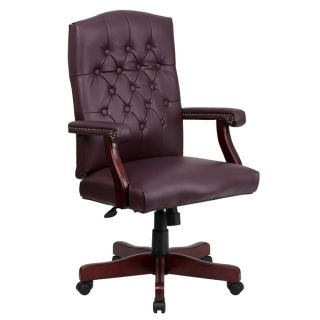 Martha Washington Burgundy Leather Executive Swivel Chair   17263335