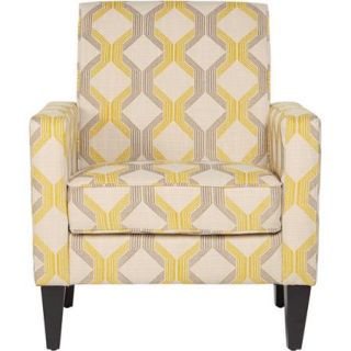 angeloHOME apartment AH Sutton Chair, Modern Deco Yellow and Taupe Tilework