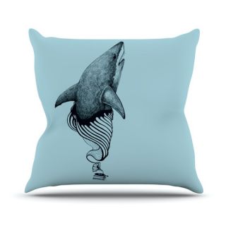 Shark Record II Throw Pillow by KESS InHouse