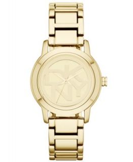 DKNY Womens Park Avenue Gold Tone Stainless Steel Bracelet Watch 32mm