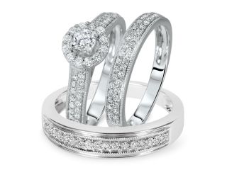 1 Carat T.W. Round Cut Diamond Women's Engagement Ring, Ladies Wedding Band,