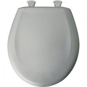 Bemis 200SLOWT 062 Toilet Seat, Slow Close Round Closed Front Plastic w/Easy 2 Clean Hinges   Ice Gray
