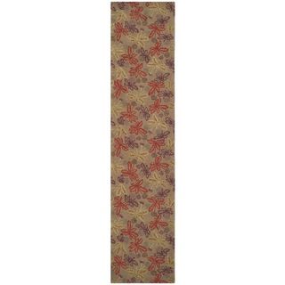 Martha Stewart Meadow Crimson/ Clover Wool Rug (23 x 10)
