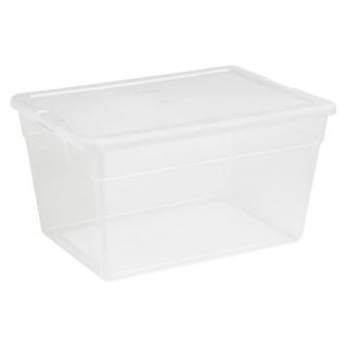 56 Qt Storage Tote Set of 8   Transparent with White Lid   Room