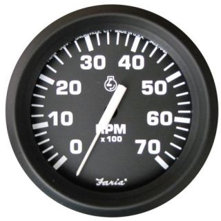 Faria 4 Euro Black Series Tachometer 7000 RPM Outboard 612117