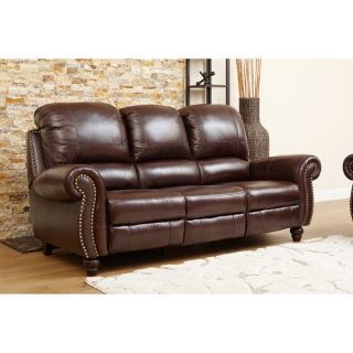 ABBYSON LIVING Madison Premium Grade Leather Pushback Reclining Sofa