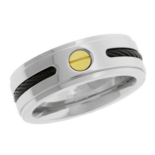 Gold and Black Ion plated Stainless Steel Mens Band  