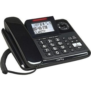 Clarity D703HS E814 Amplified Single Line Corded Office Telephone, Black