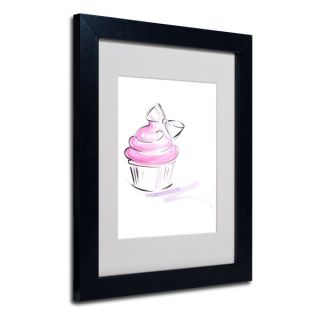 Jennifer Lilya Cupcake 2 White Matte, Black Framed Wall Art