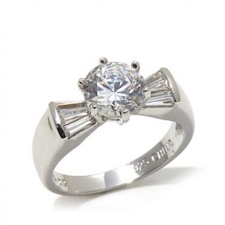 Absolute™ 2.11ct 6 Prong Solitaire and Tapered Baguette Ring   7832725