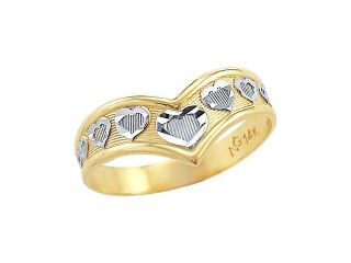 14k Yellow Gold Elegant Ladies Heart Designer Ring