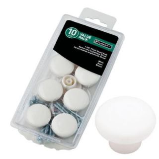 Liberty 1 3/8 in. White Plastic Round Cabinet Knob (10 Pack) P624AAC W U1