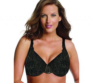 Womens Playtex Embroidered Elegance Underwire Bra   Black/Golden Cocoa Embroidery