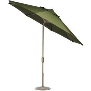 Home Decorators Collection 11 ft. Auto Tilt Patio Umbrella in Cilantro Sunbrella with Champagne Frame 1549720600