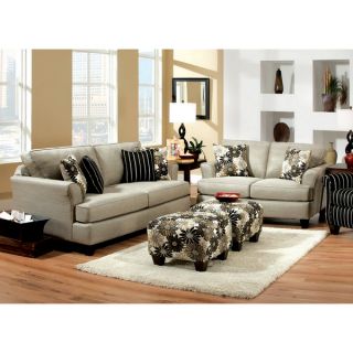 Furniture of America Visconti 2 piece Premium Fabric Sofa and Loveseat