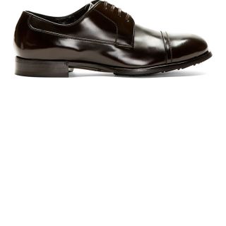 Dolce & Gabbana Brown Buffed Leather Lace Up Shoes