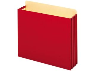 Globe Weis FC1524ERED 3 1/2 Inch Expansion File Cabinet Pockets, Straight, Letter, Red, 10/Box