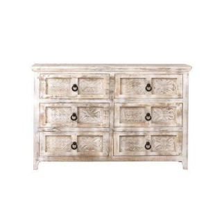 Home Decorators Collection Print Block 6 Drawer Wood Dresser in Whitewash 7484600470