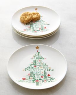 NM EXCLUSIVE Four Christmas Tree Party Plates