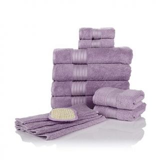 Concierge Collection 12 piece Turkish Cotton Towel Set with Loofah   7687962