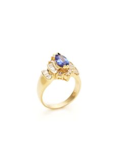 Estate Diamond & Tanzanite Marquise Ring by Estate Fine Jewelry