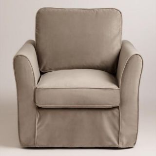 Mink Brown Velvet Loose Fit Luxe Chair Slipcover