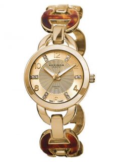 Womens Gold & Diamond Chain Link Watch by Akribos XXIV