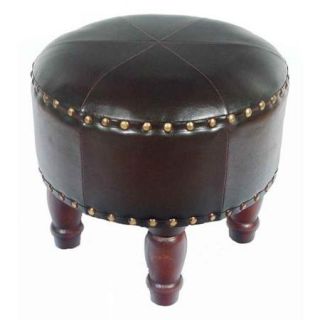 Faux Leather Small Chocolate Ottoman