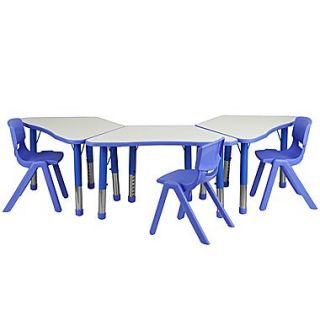 Flash Furniture YU09133TRPTBL 21 x 37.75 Plastic Trapezoid Activity Table Set