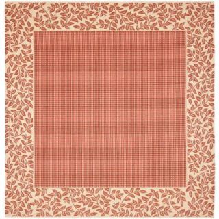 Safavieh Courtyard Red/Natural 7 ft. 10 in. x 7 ft. 10 in. Square Indoor/Outdoor Area Rug CY0727 3707 8SQ