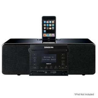 Sangean All In One WiFi Internet Radio   FM RBDS, Aux In, CD, USB, SD, Tabletop Wooden Cabinet, iPod Compatible, LCD Dis