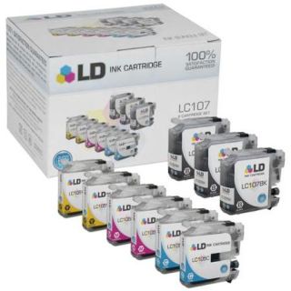 LD Brother Compatible LC107 and LC105 Bulk Set of 9 Ink Cartridges 3 Black & 2 each of Cyan / Magenta / Yellow for MFC J4310DW, MFC J4410DW, MFC J4510DW, MFC 4610DW & MFC J4710DW Printers