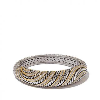 Emma Skye Jewelry Designs 2 Tone Crystal Cable Bangle Bracelet   7686461