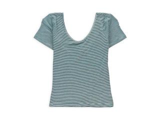 Aeropostale Womens Slim Stripe Crop Graphic T Shirt 870 XS