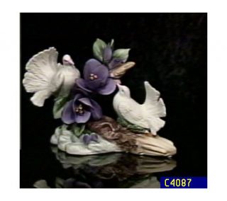 Capodimonte Porcelain Doves and Crocus —