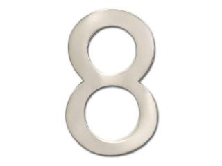 Architectural Mailboxes 3585SN 8 Solid Cast Brass 5 in. Satin Nickel Floating House Number 8