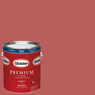 Glidden Premium 1 gal. #HDGR63U Antique Brick Red Satin Latex Interior Paint with Primer HDGR63UP 01SA