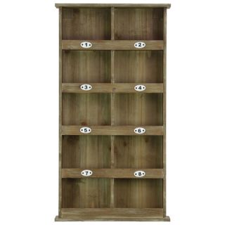 Natural Wood Finish Wood Wall Mail Organizer with 8 Numbered Shelves