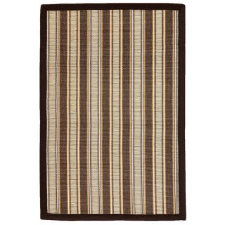 Osi Brown/ Light Brown Stripe Bamboo Rug (7 x 10)