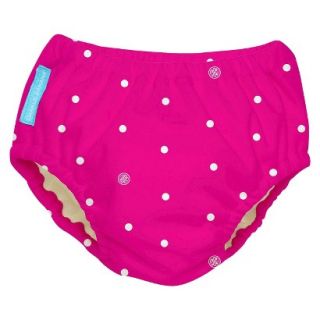 Charlie Banana Reusable Swim Diaper   Size Large, Hot Pink with Dots