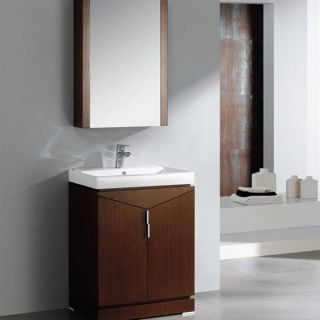 Fresca Elissos 24 inch Wenge Brown Modern Bathroom Vanity with