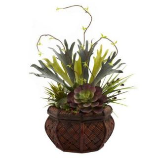 Nearly Natural Succulent Garden with Decorative Planter 6752