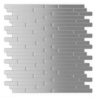 Inoxia SpeedTiles Linox 11.88 in. x 12 in. Self Adhesive Decorative Wall Tile in Stainless Steel (24 Pack) ID811 2