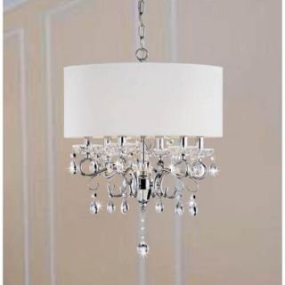 Allured Crystal Chandelier/ Solid White Shade